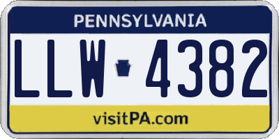 PA license plate LLW4382