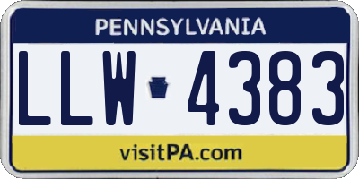 PA license plate LLW4383