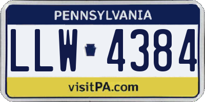 PA license plate LLW4384