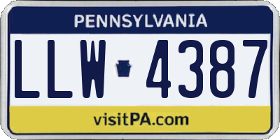 PA license plate LLW4387