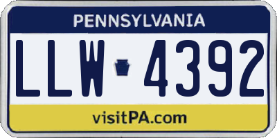 PA license plate LLW4392