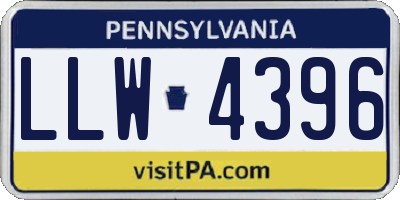 PA license plate LLW4396