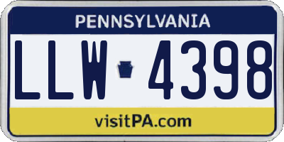 PA license plate LLW4398