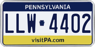PA license plate LLW4402