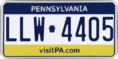 PA license plate LLW4405