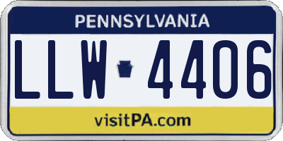 PA license plate LLW4406