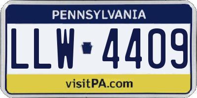 PA license plate LLW4409