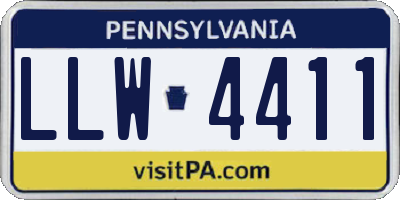 PA license plate LLW4411