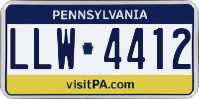 PA license plate LLW4412