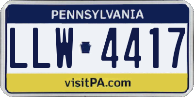 PA license plate LLW4417
