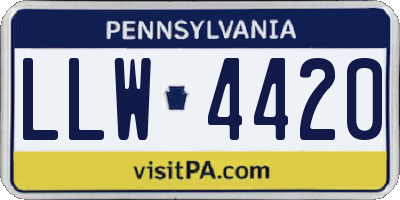 PA license plate LLW4420