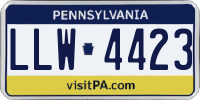 PA license plate LLW4423