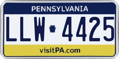 PA license plate LLW4425