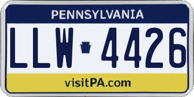 PA license plate LLW4426