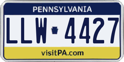 PA license plate LLW4427