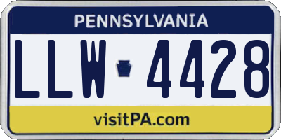 PA license plate LLW4428