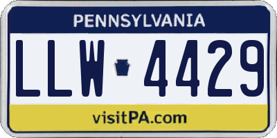 PA license plate LLW4429