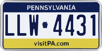 PA license plate LLW4431