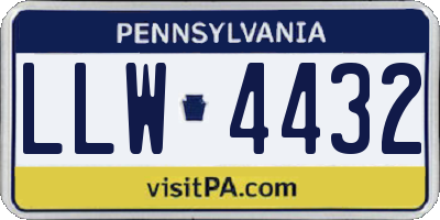 PA license plate LLW4432