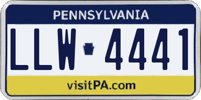 PA license plate LLW4441