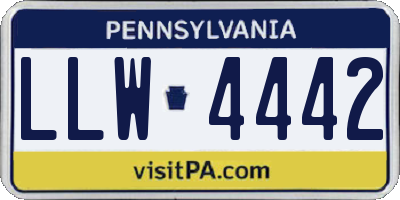 PA license plate LLW4442