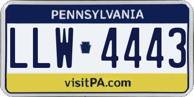 PA license plate LLW4443