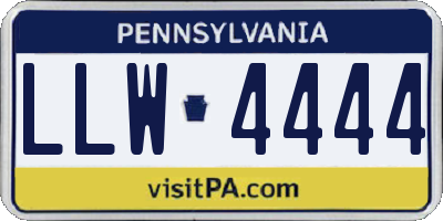 PA license plate LLW4444