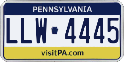 PA license plate LLW4445