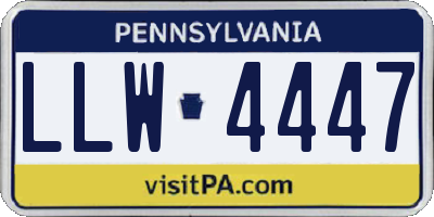 PA license plate LLW4447