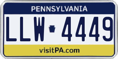 PA license plate LLW4449