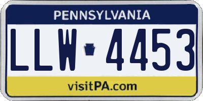 PA license plate LLW4453