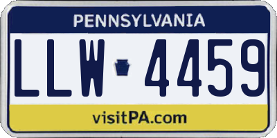 PA license plate LLW4459