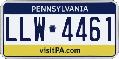 PA license plate LLW4461