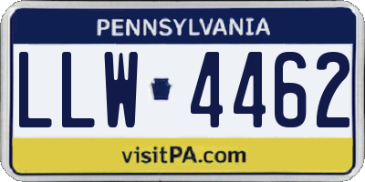 PA license plate LLW4462