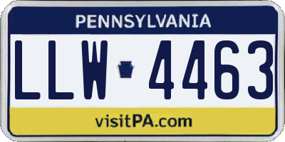 PA license plate LLW4463