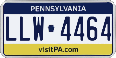 PA license plate LLW4464