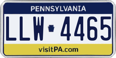 PA license plate LLW4465
