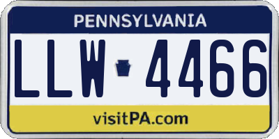 PA license plate LLW4466