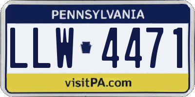 PA license plate LLW4471