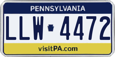 PA license plate LLW4472