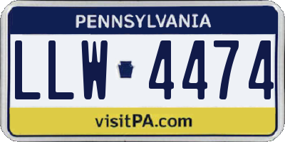 PA license plate LLW4474