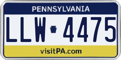 PA license plate LLW4475