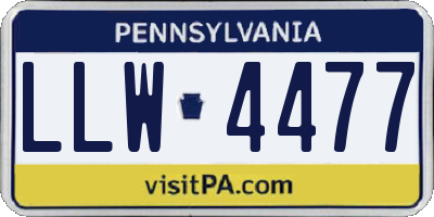 PA license plate LLW4477