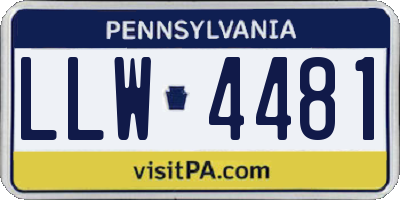 PA license plate LLW4481