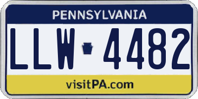 PA license plate LLW4482