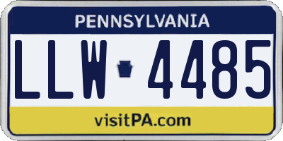 PA license plate LLW4485