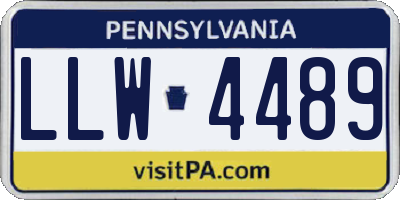 PA license plate LLW4489
