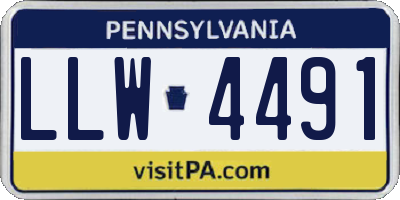 PA license plate LLW4491