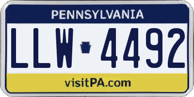 PA license plate LLW4492