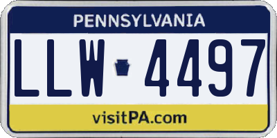 PA license plate LLW4497